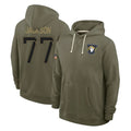 Parkc LA.Rams #77 Alaric Jackson Player Olive Salute to Service Pullover Hoodies Limited Stitched Jerseys