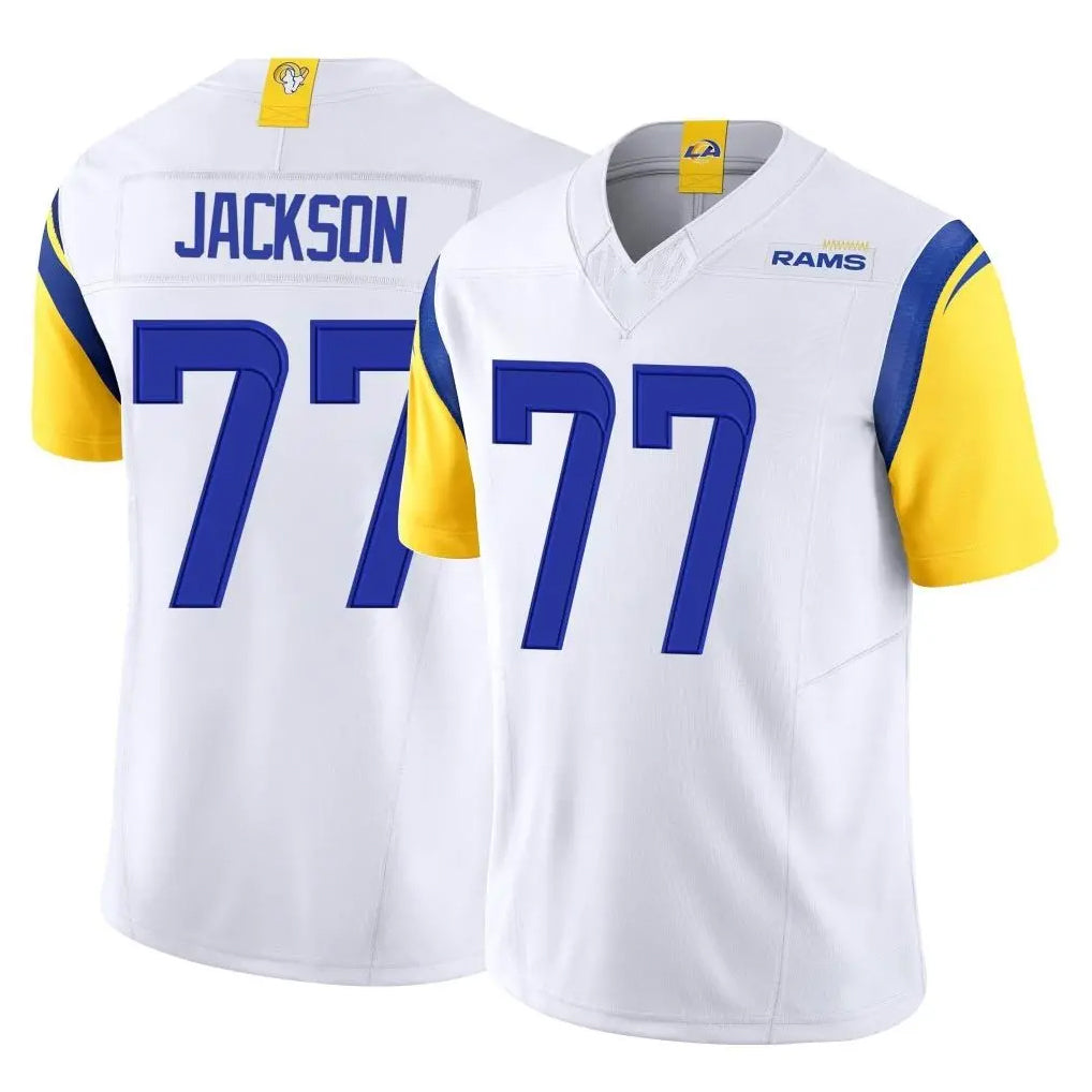Parkc LA.Rams #77 Alaric Jackson Player White Limited Vapor F.U.S.E. Home Game Stitched Jerseys