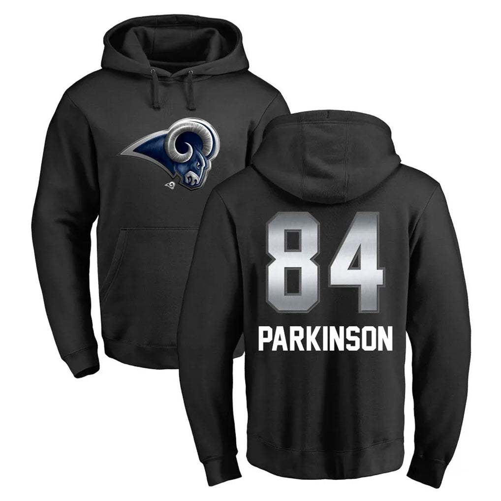 Parkc LA.Rams #84 Colby Parkinson Player Black Pullover Hoodie Limited Game Stitched Jerseys