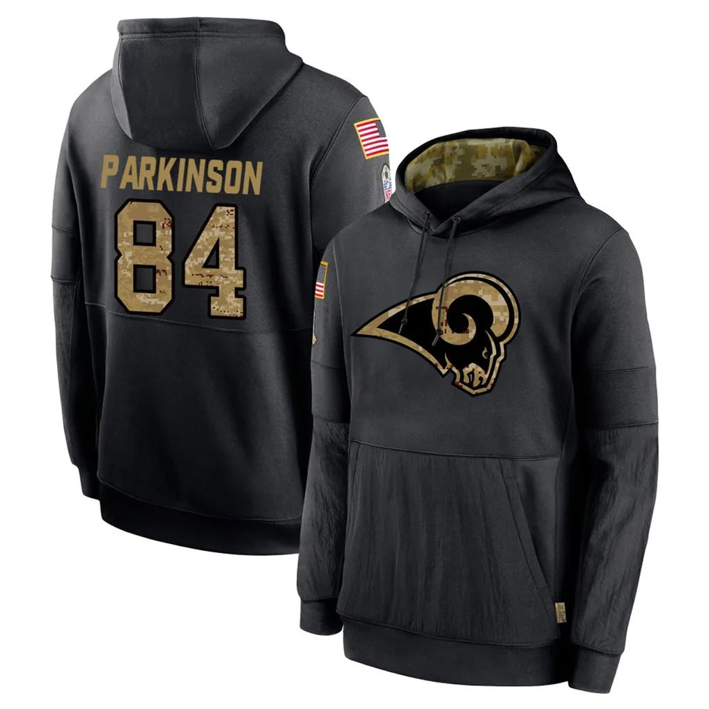 Parkc LA.Rams #84 Colby Parkinson Player Black Salute to Service Hoodies Limited Game Stitched Jerseys