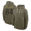 Parkc LA.Rams #84 Colby Parkinson Player Olive Salute to Service Pullover Hoodies Limited Stitched Jerseys
