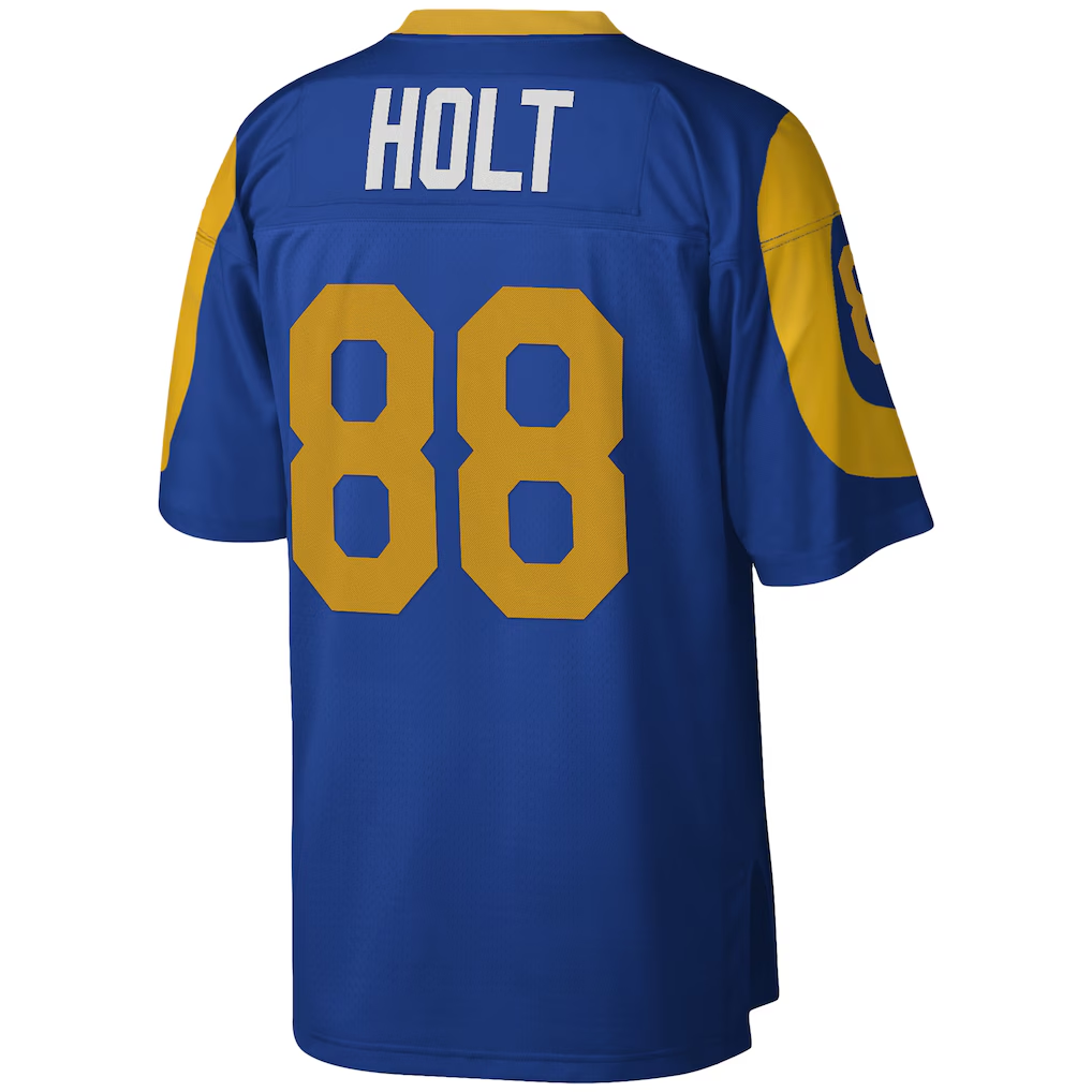 Parkc LA.Rams #88 Torry Holt Mitchell & Ness Royal Legacy Replica Stitched Puhic Jersey
