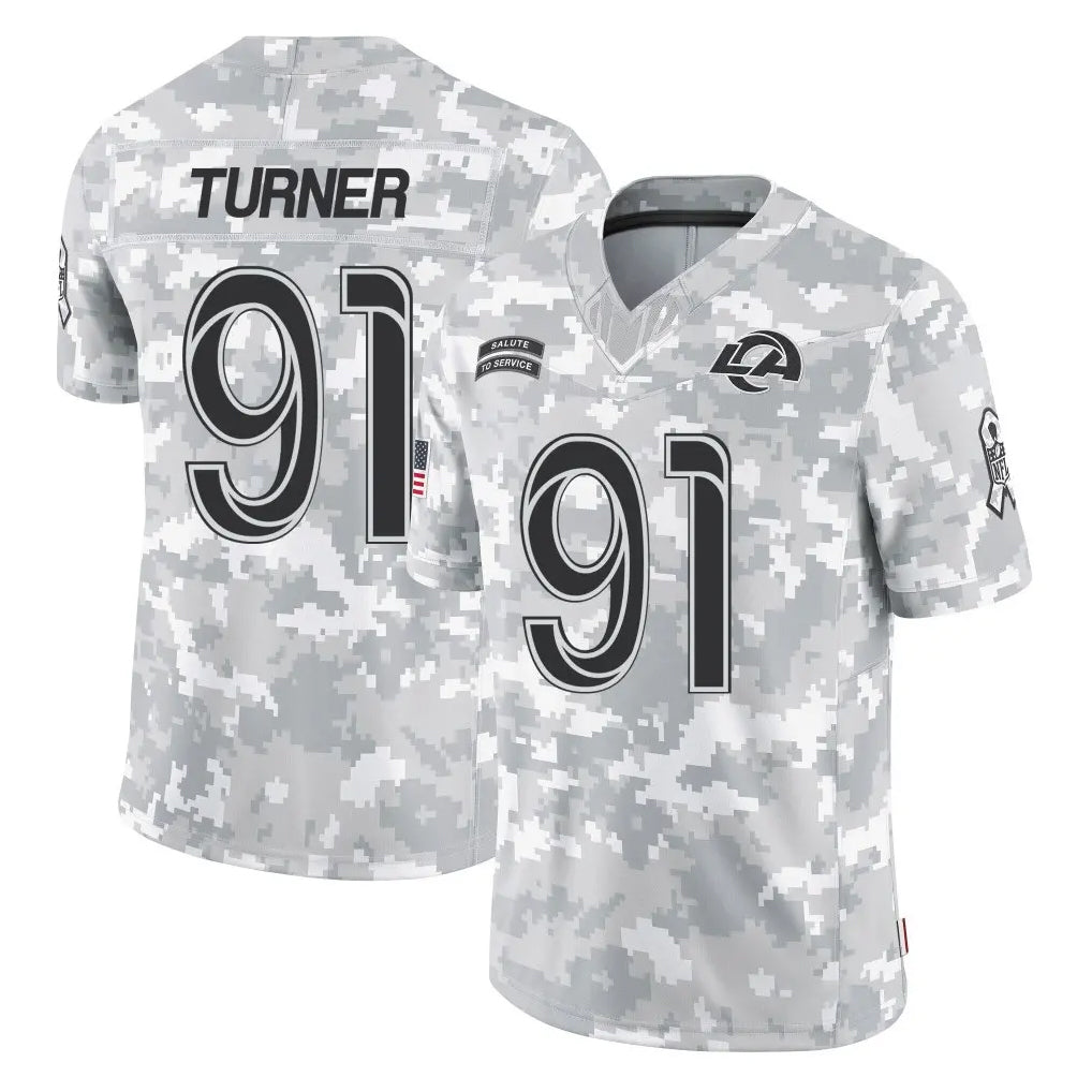 Parkc LA.Rams #91 Kobie Turner Player Arctic Camo Salute To Service Limited Game Stitched Jerseys