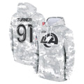 Parkc LA.Rams #91 Kobie Turner Player Arctic Camo Salute to Service Hoodies Limited Game Stitched Jerseys