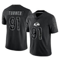 Parkc LA.Rams #91 Kobie Turner Player Black Limited Reflective Home Game Stitched Jerseys