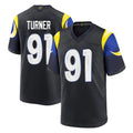 Parkc LA.Rams #91 Kobie Turner Player Black Midnight Rivalries Collection Home Game Stitched Jerseys