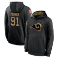Parkc LA.Rams #91 Kobie Turner Player Black Salute to Service Hoodies Limited Game Stitched Jerseys