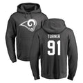 Parkc LA.Rams #91 Kobie Turner Player Gray Pullover Hoodie Limited Game Stitched Jerseys
