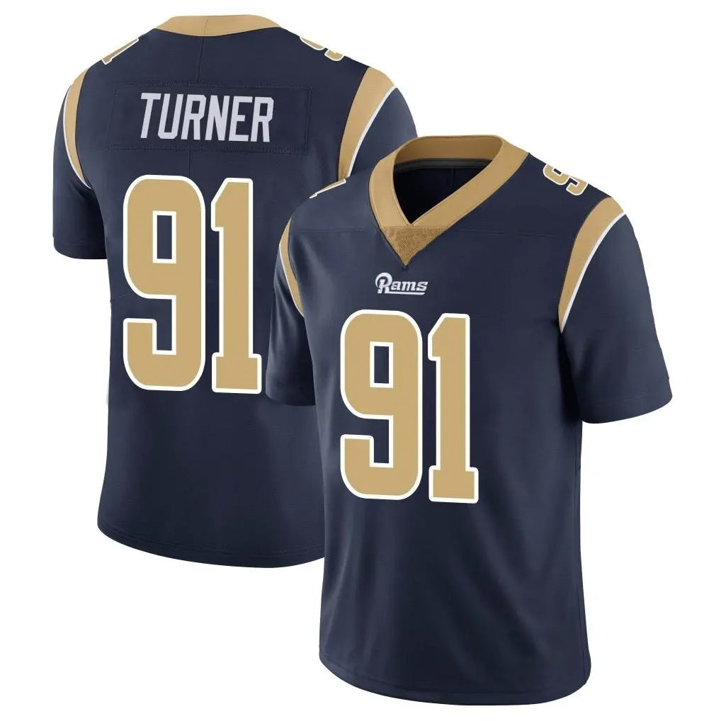 Parkc LA.Rams #91 Kobie Turner Player Navy Limited Vapor Untouchable Home Game Stitched Jerseys