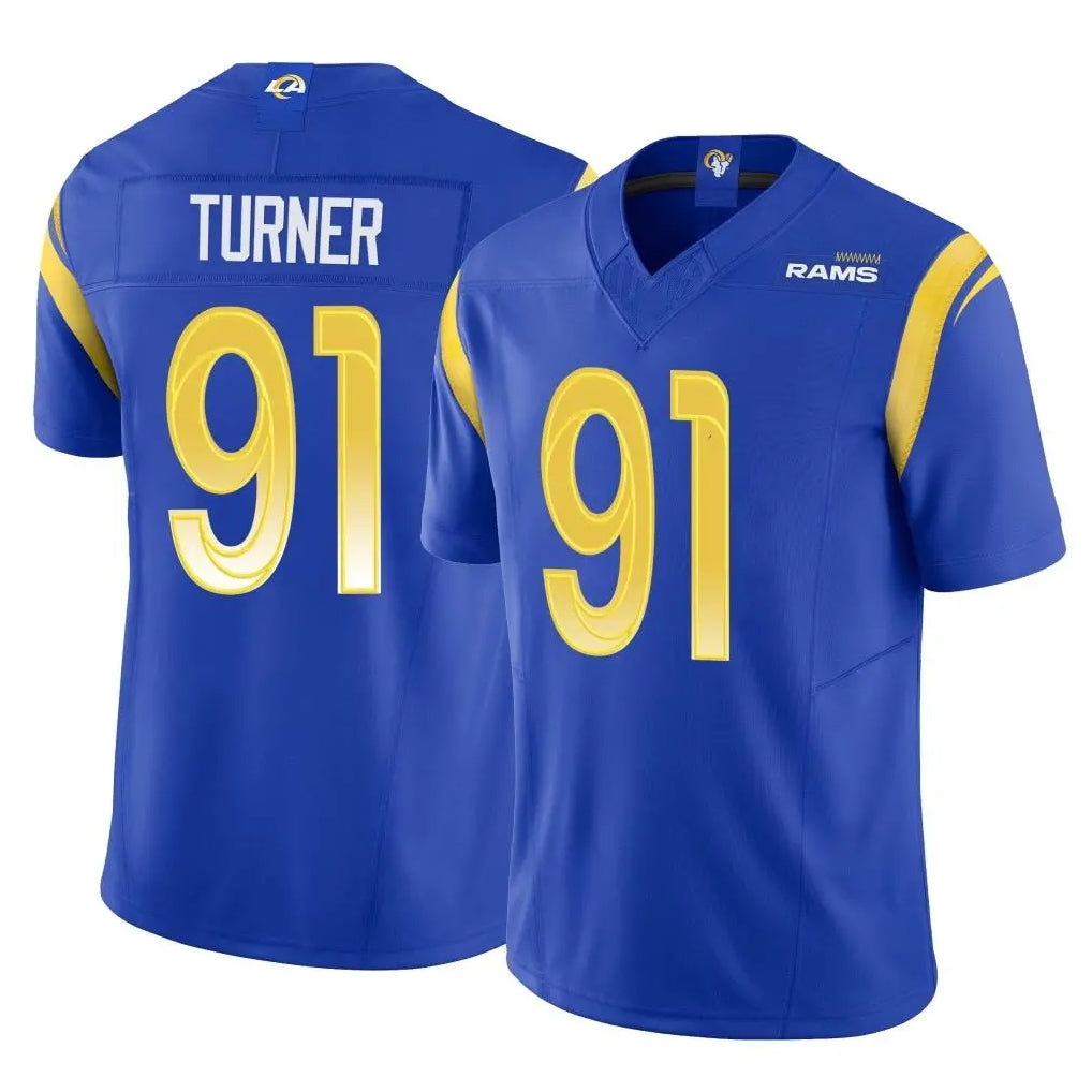 Parkc LA.Rams #91 Kobie Turner Player Royal Limited Vapor F.U.S.E. Home Game Stitched Jerseys