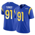 Parkc LA.Rams #91 Kobie Turner Player Royal Limited Vapor F.U.S.E. Home Game Stitched Jerseys