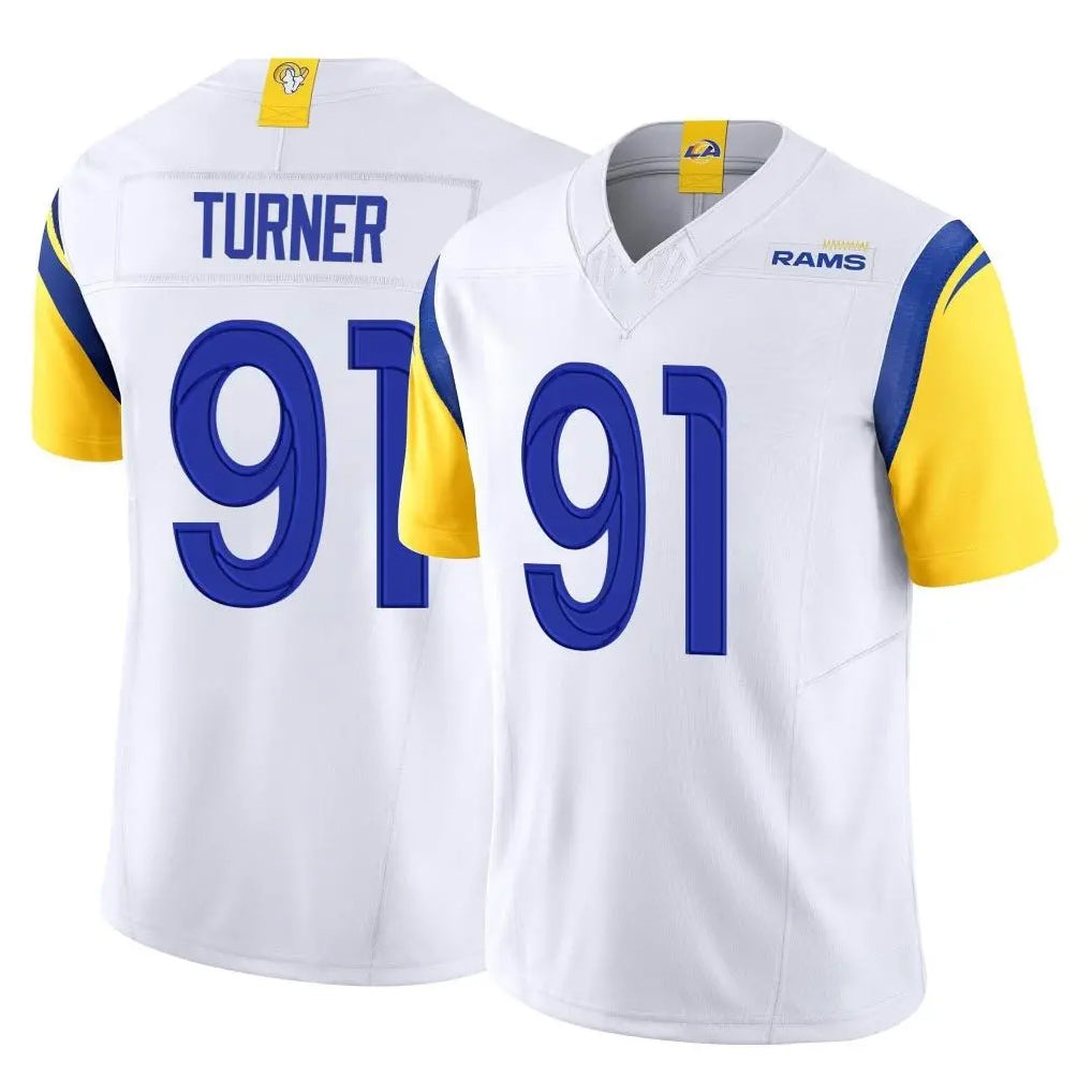 Parkc LA.Rams #91 Kobie Turner Player White Limited Vapor F.U.S.E. Home Game Stitched Jerseys