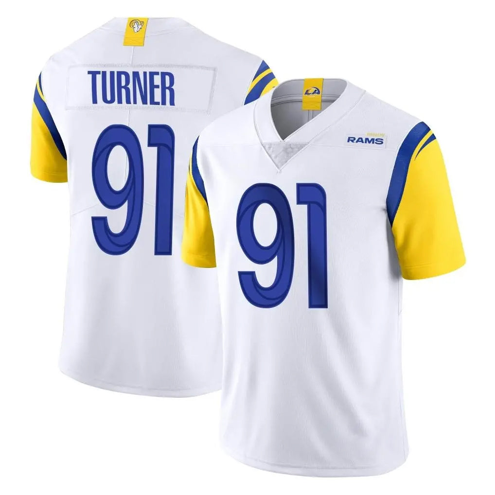 Parkc LA.Rams #91 Kobie Turner Player White Limited Vapor Untouchable Home Game Stitched Jerseys