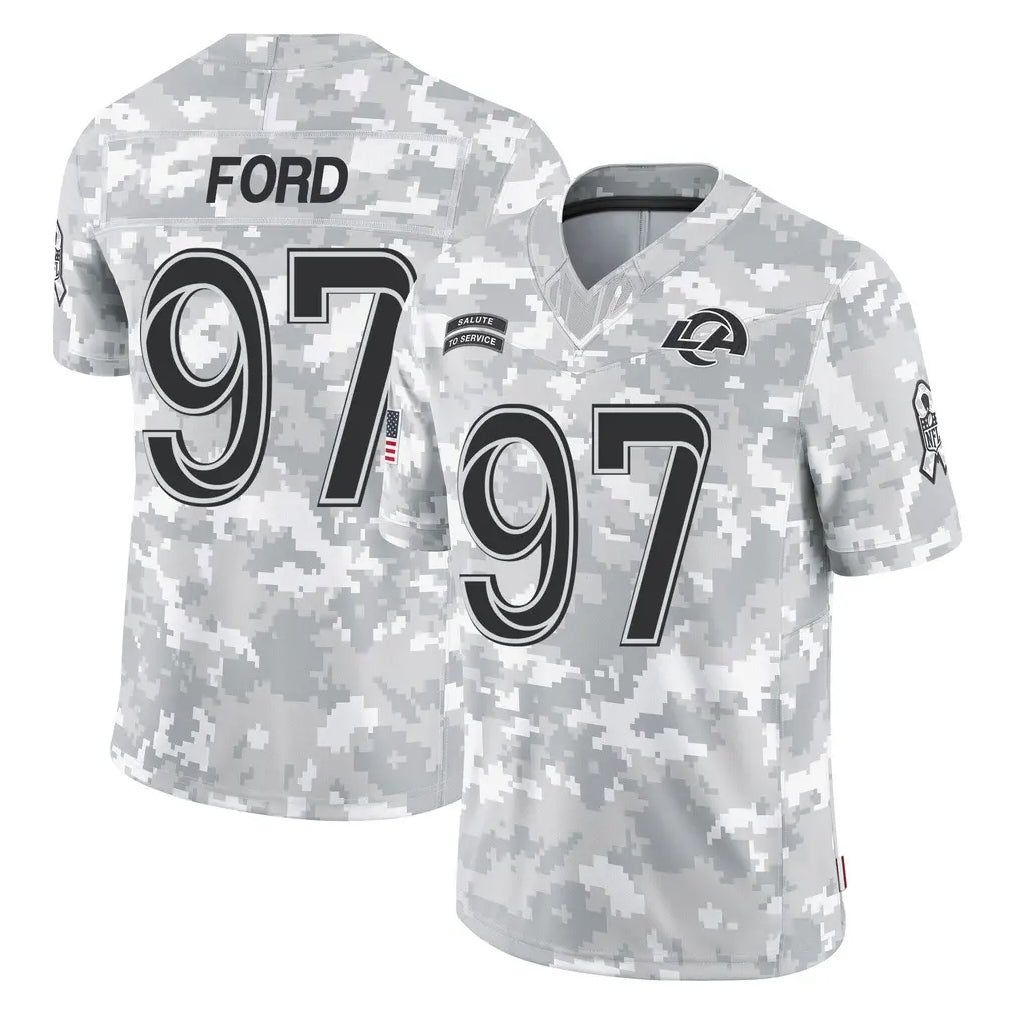 Parkc LA.Rams #97 Poona Ford Player Arctic Camo Salute To Service Limited Game Stitched Jerseys