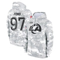 Parkc LA.Rams #97 Poona Ford Player Arctic Camo Salute to Service Hoodies Limited Game Stitched Jerseys