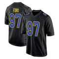 Parkc LA.Rams #97 Poona Ford Player Black Fashion Limited Home Game Stitched Jerseys
