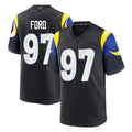 Parkc LA.Rams #97 Poona Ford Player Black Midnight Rivalries Collection Home Game Stitched Jerseys