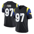 Parkc LA.Rams #97 Poona Ford Player Black Midnight Rivalries Collection Limited Home Game Stitched Jerseys