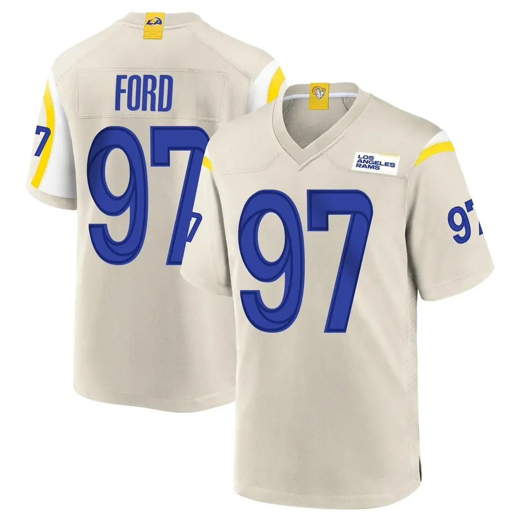 Parkc LA.Rams #97 Poona Ford Player Bone Home Game Stitched Jerseys