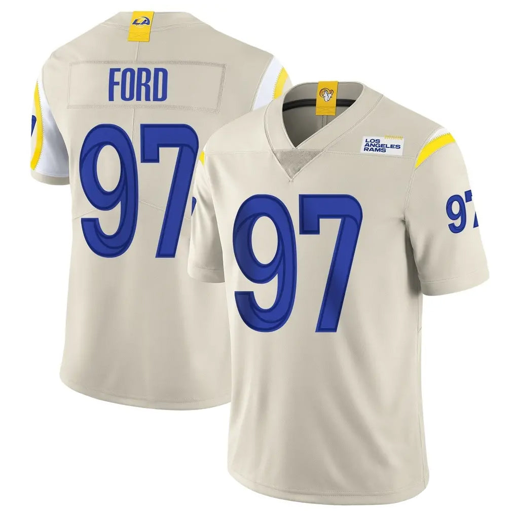 Parkc LA.Rams #97 Poona Ford Player Bone Limited Vapor Home Game Stitched Jerseys