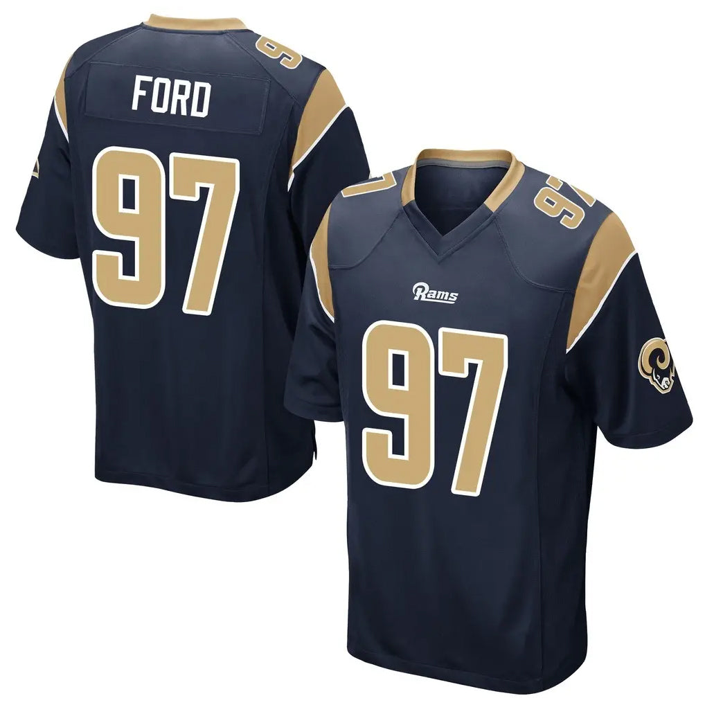 Parkc LA.Rams #97 Poona Ford Player Navy Home Game Stitched Jerseys