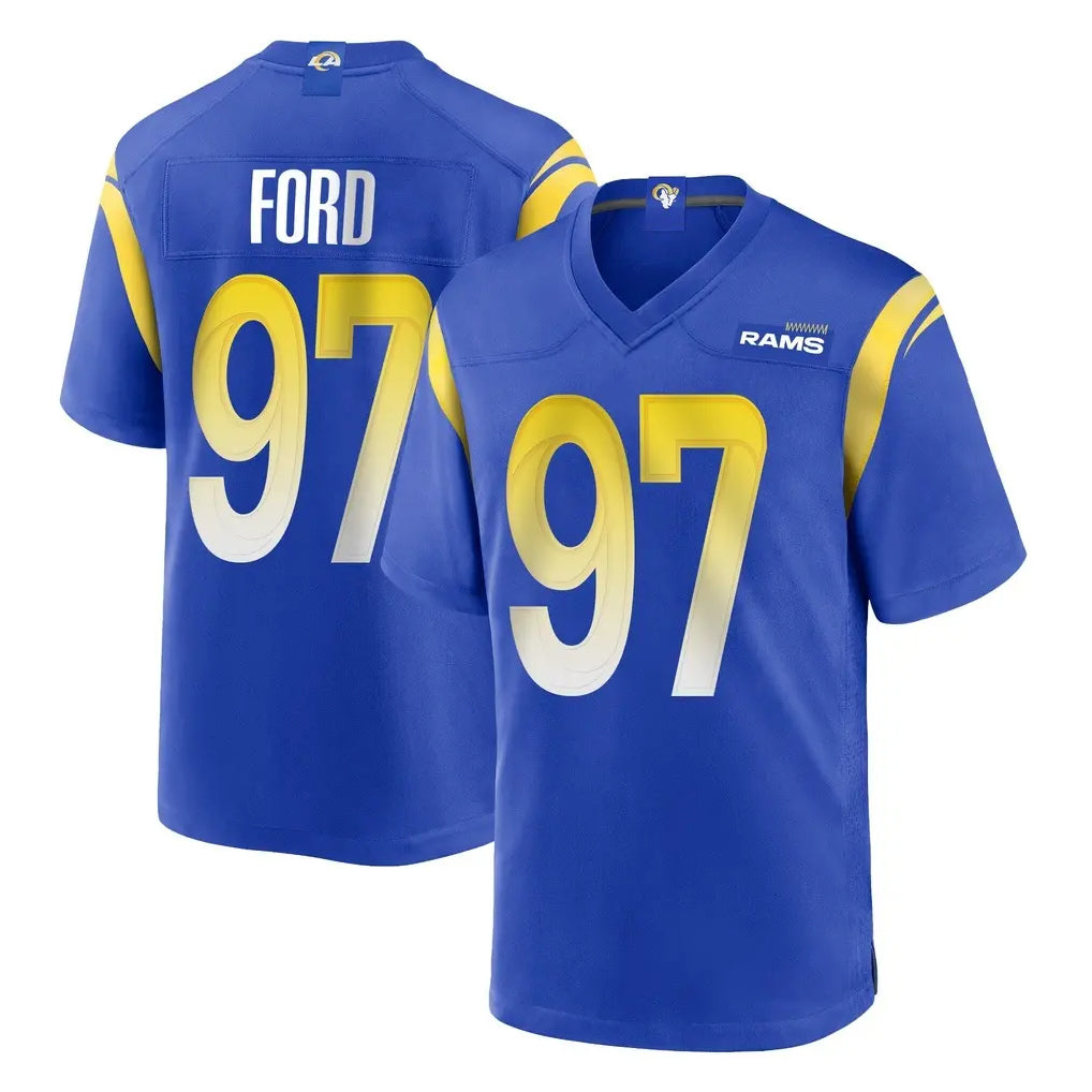 Parkc LA.Rams #97 Poona Ford Player Royal Home Game Stitched Jerseys