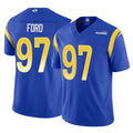 Parkc LA.Rams #97 Poona Ford Player Royal Limited Vapor F.U.S.E. Home Game Stitched Jerseys