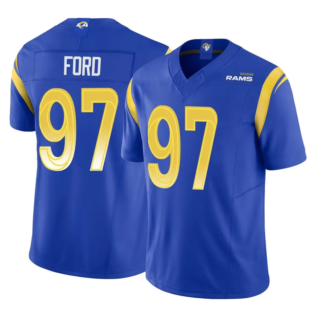 Parkc LA.Rams #97 Poona Ford Player Royal Limited Vapor F.U.S.E. Home Game Stitched Jerseys