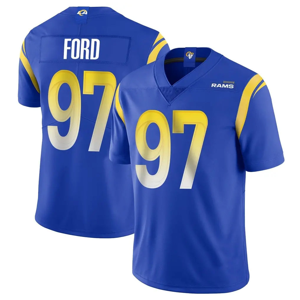 Parkc LA.Rams #97 Poona Ford Player Royal Limited Vapor Untouchable Home Game Stitched Jerseys