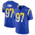 Parkc LA.Rams #97 Poona Ford Player Royal Limited Vapor Untouchable Home Game Stitched Jerseys