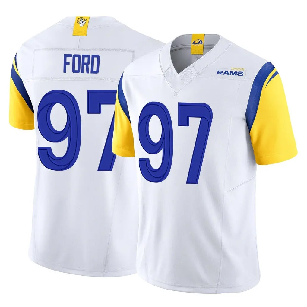 Parkc LA.Rams #97 Poona Ford Player White Limited Vapor F.U.S.E. Home Game Stitched Jerseys