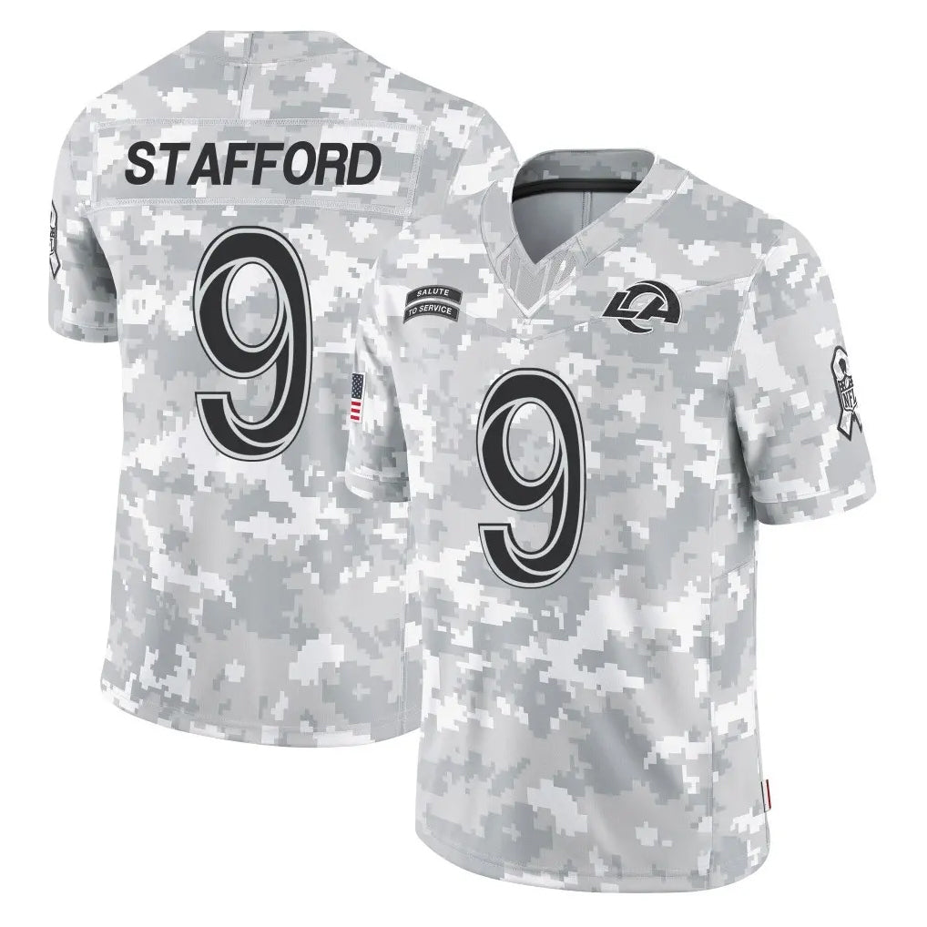 Parkc LA.Rams #9 Matthew Stafford Player Arctic Camo Salute To Service Limited Game Stitched Jerseys
