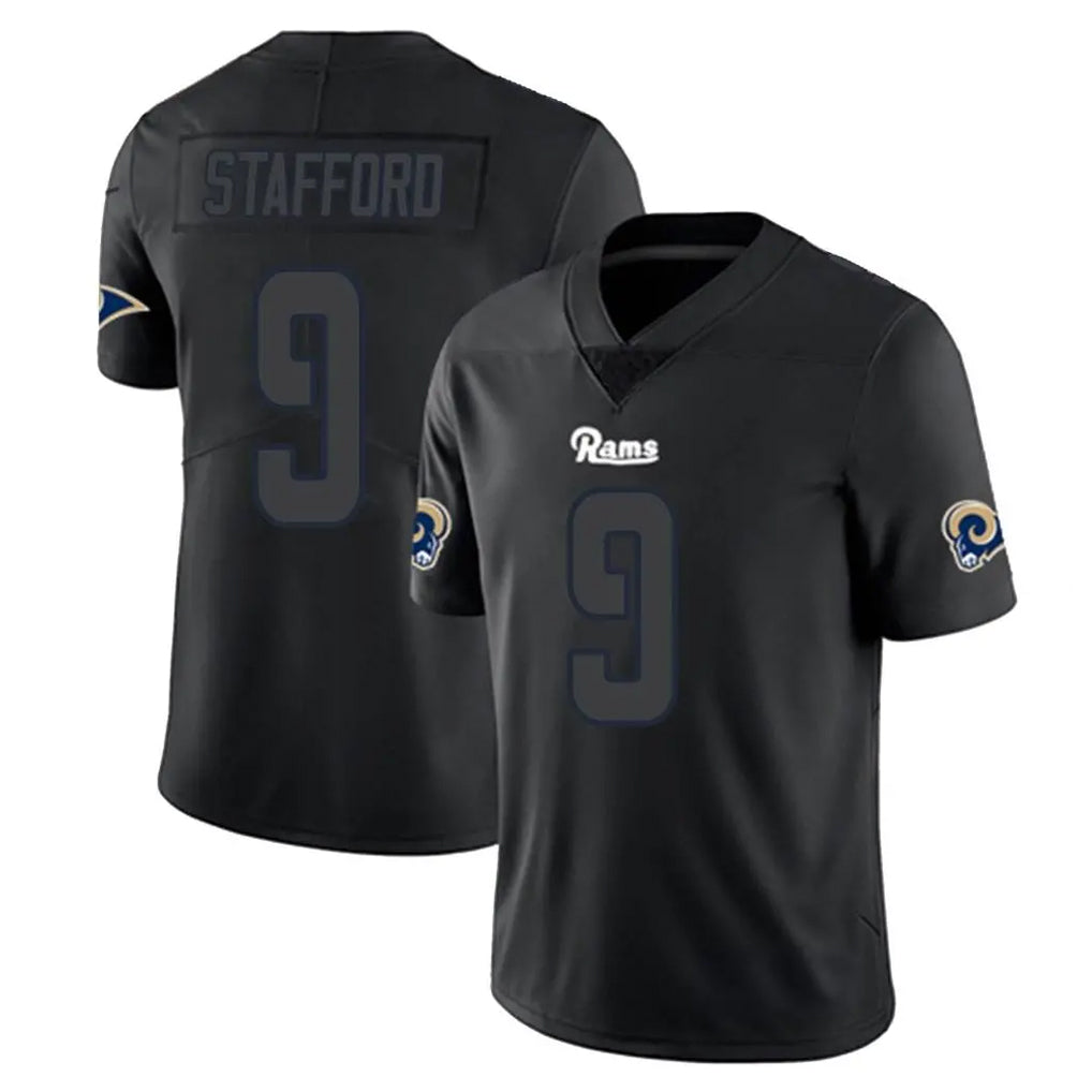Parkc LA.Rams #9 Matthew Stafford Player Black Impact Limited Home Game Stitched Jerseys
