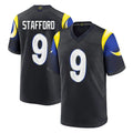 Parkc LA.Rams #9 Matthew Stafford Player Black Midnight Rivalries Collection Home Game Stitched Jerseys