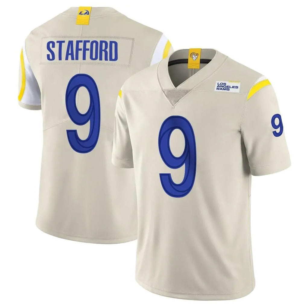 Parkc LA.Rams #9 Matthew Stafford Player Bone Limited Vapor Home Game Stitched Jerseys
