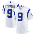Parkc LA.Rams #9 Matthew Stafford Player Fearsome White Home Game Stitched Jerseys