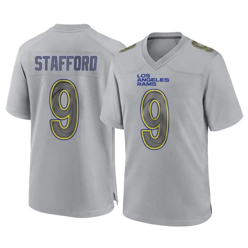 Parkc LA.Rams #9 Matthew Stafford Player Gray Atmosphere Fashion Home Game Stitched Jerseys