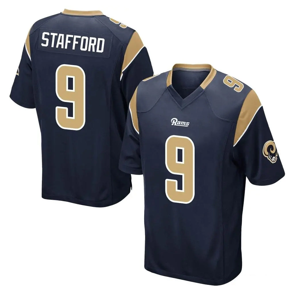 Parkc LA.Rams #9 Matthew Stafford Player Navy Home Game Stitched Jerseys