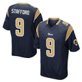 Parkc LA.Rams #9 Matthew Stafford Player Navy Home Game Stitched Jerseys