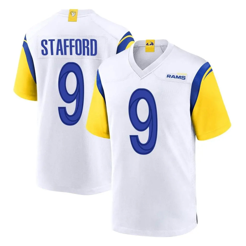 Parkc LA.Rams #9 Matthew Stafford Player White Home Game Stitched Jerseys