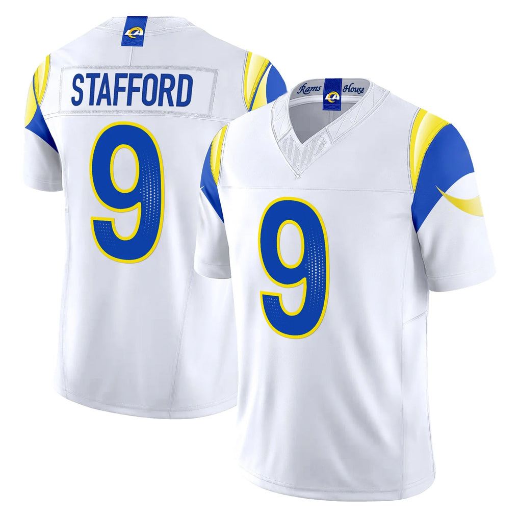 Parkc LA.Rams #9 Matthew Stafford Player White Rivalries Vapor Limited Home Game Stitched Jerseys