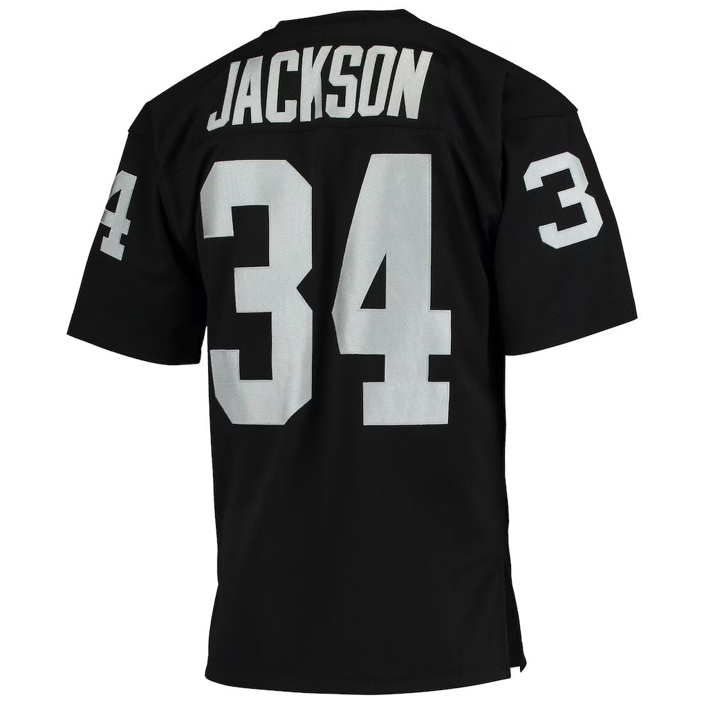 Parkc LV.Raiders 1990 #34 Bo Jackson Mitchell & Ness Black Authentic Throwback Retired Player Stitched Puhic Jersey