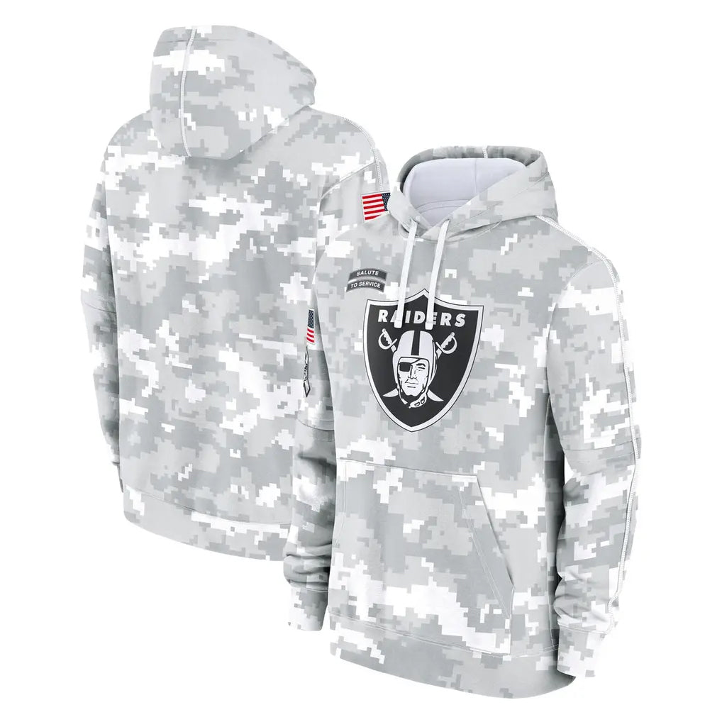 Parkc LV.Raiders Arctic Camo Salute to Service Hoodies Limited Game Blank Player Stitched Jerseys