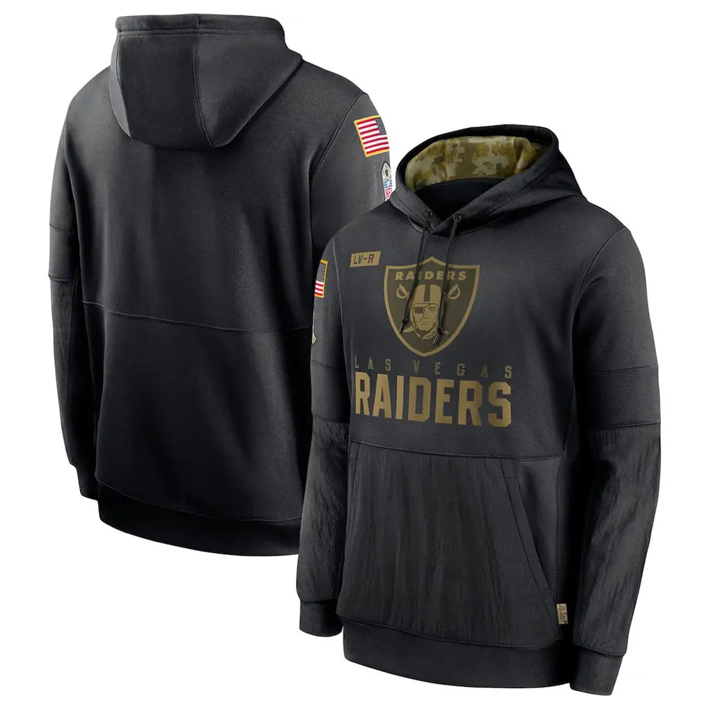 Parkc LV.Raiders Black Salute to Service Hoodies Limited Game Blank Player Stitched Jerseys