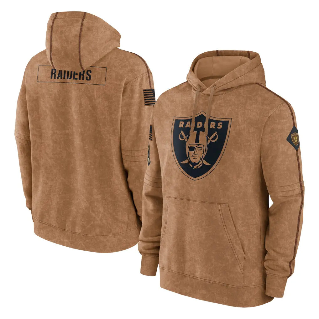 Parkc LV.Raiders Brown Salute to Service Hoodies Limited Game Blank Player Stitched Jerseys
