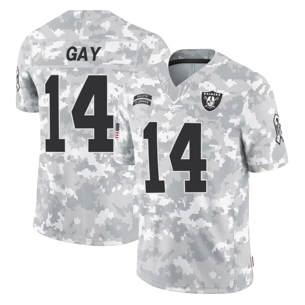 Parkc LV.Raiders #14 Matt Gay Player Arctic Camo Salute To Service Limited Game Stitched Jerseys