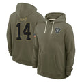 Parkc LV.Raiders #14 Matt Gay Player Olive Salute to Service Pullover Hoodies Limited Stitched Jerseys