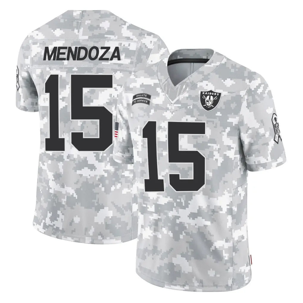 Parkc LV.Raiders #15 Fernando Mendoza Player Arctic Camo Salute To Service Limited Game Stitched Jerseys