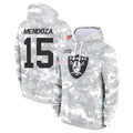 Parkc LV.Raiders #15 Fernando Mendoza Player Arctic Camo Salute to Service Hoodies Limited Game Stitched Jerseys