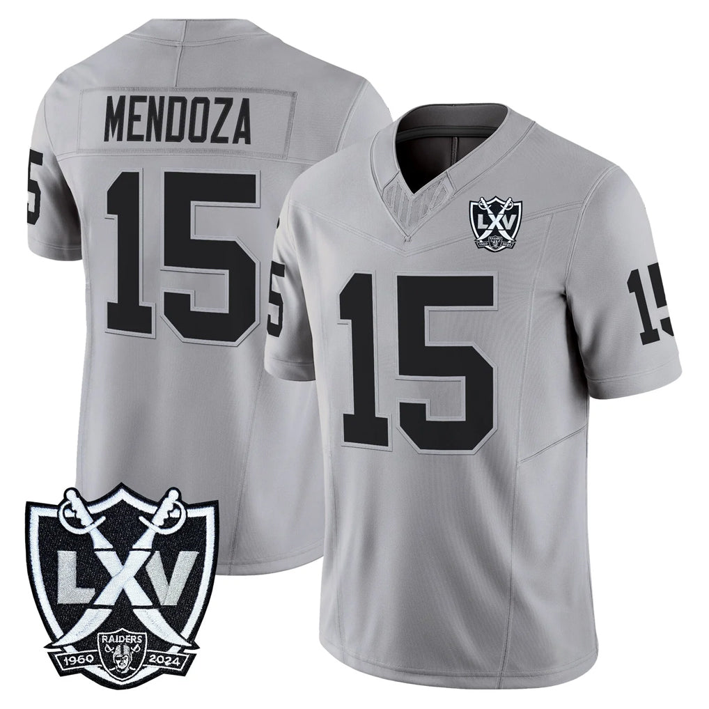 Parkc LV.Raiders #15 Fernando Mendoza Player Gray 2026 Vapor Limited Home Game Stitched Jerseys